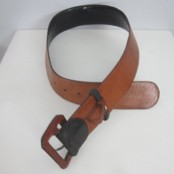 Giorgio Armani Womens S Black Genuine Crocodile Leather Belt   26\